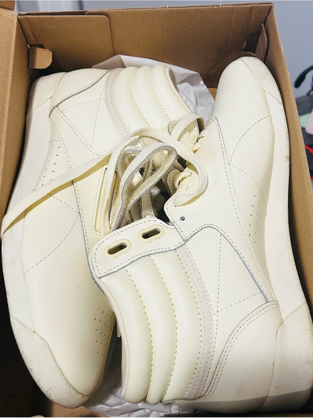 White Pale yellow Athletic High-Top Sneakers - Minimal Casual Style